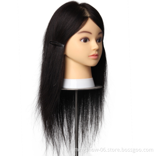 Barber styling black doll head human hair training head sales